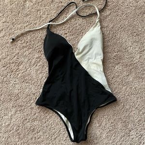 Color block one piece